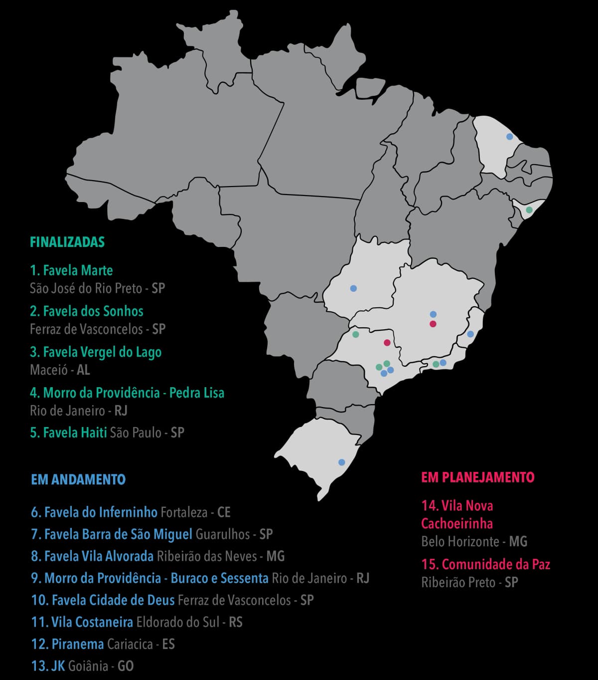 Mapa Brasil Favelas 3D