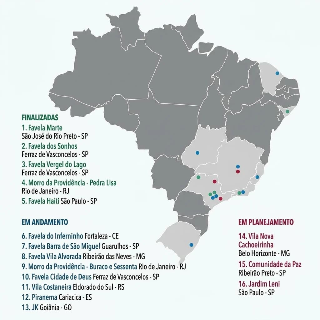 Mapa Brasil Favelas 3D