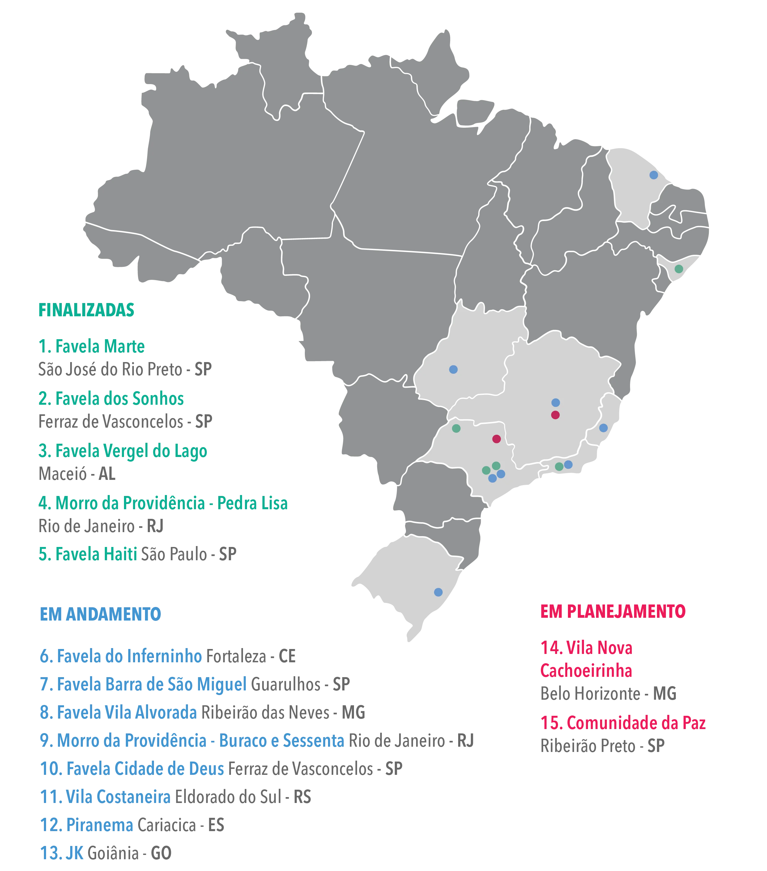 Mapa Brasil Favelas 3D