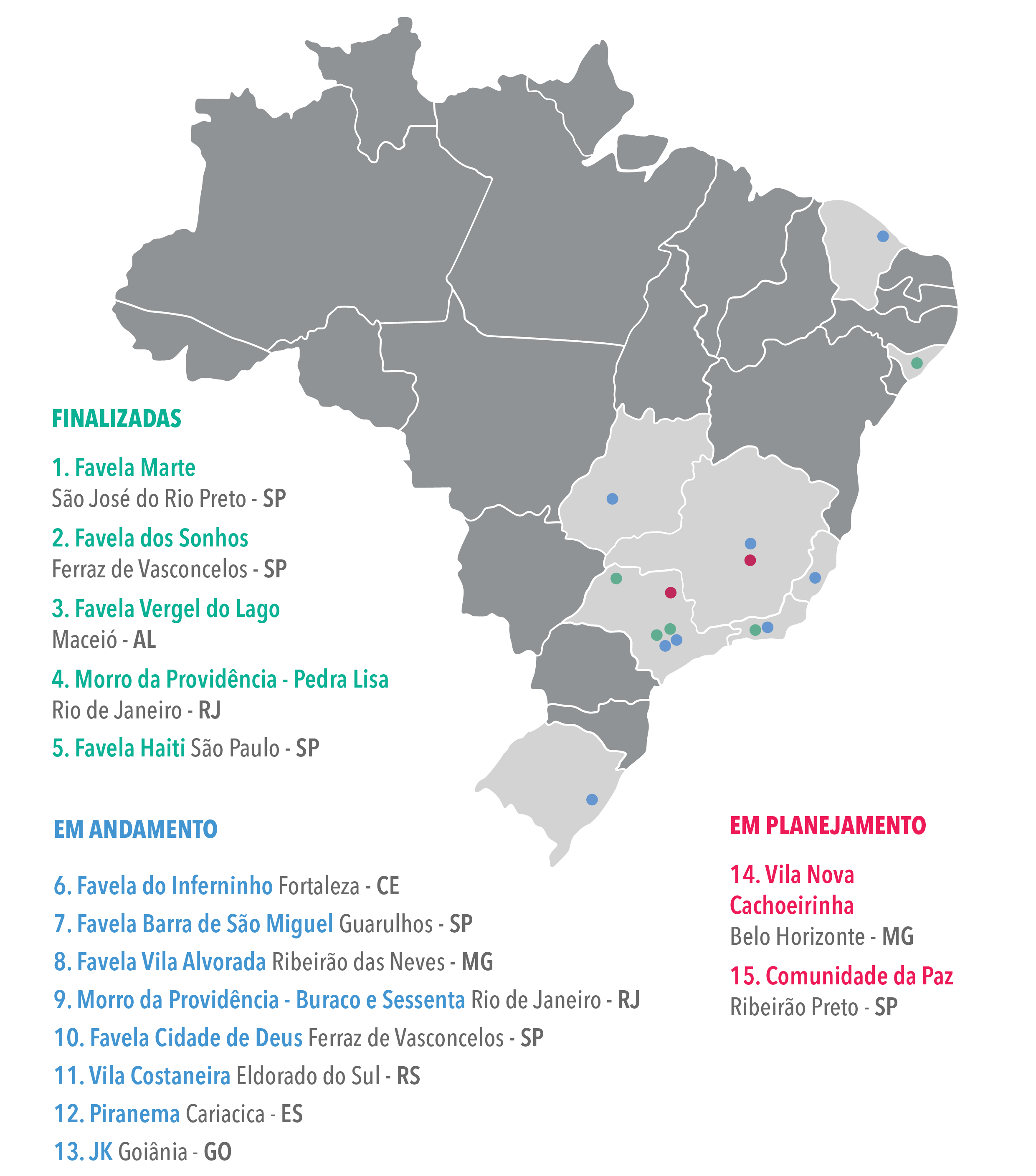 Mapa Brasil Favelas 3D